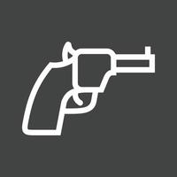 Revolver Line Inverted Icon vector