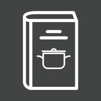 línea de recetas de sopa icono invertido vector