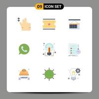Modern Set of 9 Flat Colors and symbols such as sharing ideas delivery creative telephone Editable Vector Design Elements