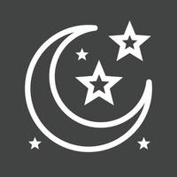 Moon and Stars Line Inverted Icon vector