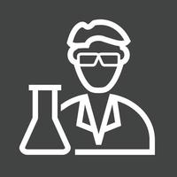 Scientist Line Inverted Icon vector