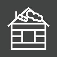 House with Snow Line Inverted Icon vector