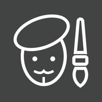 Painter Line Inverted Icon vector