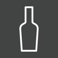 icono de línea de botella de vino invertida vector