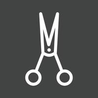 Open Scissors Line Inverted Icon vector