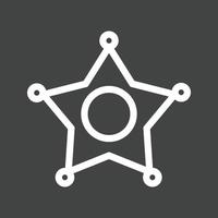 Sheriff Badge Line Inverted Icon vector