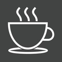 Hot Tea Line Inverted Icon vector