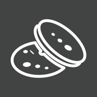 icono de línea invertida de cookies vector