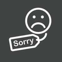 Apology tag Line Inverted Icon vector