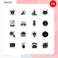 16 Creative Icons Modern Signs and Symbols of contact notification bomb mail political Editable Vector Design Elements