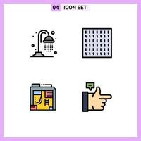 4 Creative Icons Modern Signs and Symbols of water computer fog atx like Editable Vector Design Elements