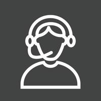 Call Center Agent Line Inverted Icon vector