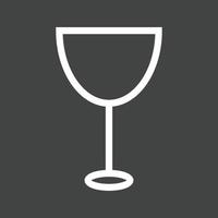 icono de línea de copa de vino invertida vector