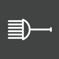 Comb Hair Holder Line Inverted Icon vector