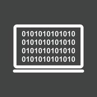 Computer Binary Code Line Inverted Icon vector