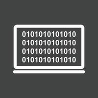 Computer Binary Code Line Inverted Icon vector