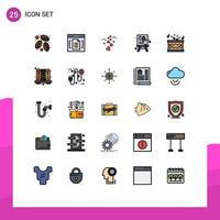 25 iconos creativos signos y símbolos modernos de música tambor corazones proceso lienzo elementos de diseño vectorial editables vector