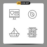 Universal Icon Symbols Group of 4 Modern Filledline Flat Colors of app boat web coin ship Editable Vector Design Elements