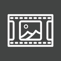 Pictures Reel Line Inverted Icon vector