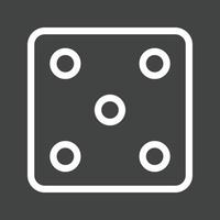 Dice II Line Inverted Icon vector