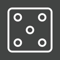 Dice II Line Inverted Icon vector