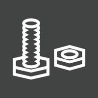 Nut and Bolt Line Inverted Icon vector