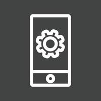 Settings Cell Line Inverted Icon vector