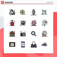 Set of 16 Modern UI Icons Symbols Signs for boxing scince reel scalabel system scalabel Editable Creative Vector Design Elements