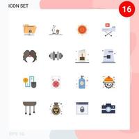 16 Flat Color concept for Websites Mobile and Apps bed spend lamp flow cash Editable Pack of Creative Vector Design Elements