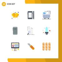 9 Creative Icons Modern Signs and Symbols of analysis camera bath mobile phone Editable Vector Design Elements
