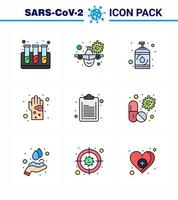 Coronavirus Precaution Tips icon for healthcare guidelines presentation 9 Filled Line Flat Color icon pack such as virus hand virus germ bacterial viral coronavirus 2019nov disease Vector Design