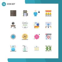 16 Universal Flat Colors Set for Web and Mobile Applications home transportation avatar train padlock Editable Pack of Creative Vector Design Elements