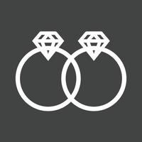 Rings Line Inverted Icon vector