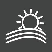 Sun I Line Inverted Icon vector