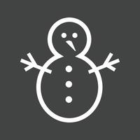 Snowman I Line Inverted Icon vector