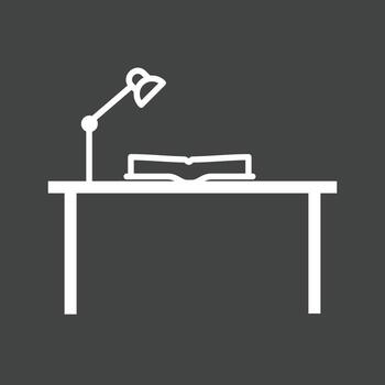 Study Desk I Line Inverted Icon vector