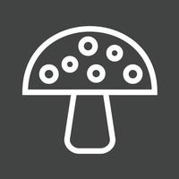Mushroom Line Inverted Icon vector