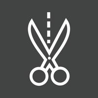 Cut Line Inverted Icon vector