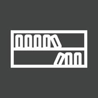 Book Shelf Line Inverted Icon vector