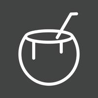 Coconut Drink Line Inverted Icon vector