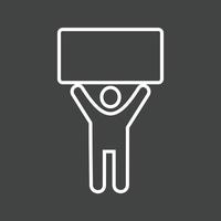 Sign Holder Line Inverted Icon vector