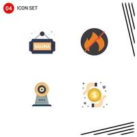 4 Flat Icon concept for Websites Mobile and Apps fitness security tag no card Editable Vector Design Elements