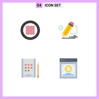 4 Creative Icons Modern Signs and Symbols of grid book streamline painting notes Editable Vector Design Elements
