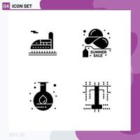 4 iconos creativos signos y símbolos modernos de matraz de tren comprar venta ciencia elementos de diseño vectorial editables vector