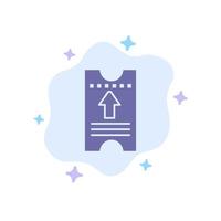 Ticket Pass Hotel Arrow Blue Icon on Abstract Cloud Background vector