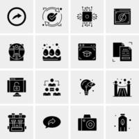 16 iconos de negocios universales vector ilustración de icono creativo para usar en proyectos relacionados con la web y dispositivos móviles