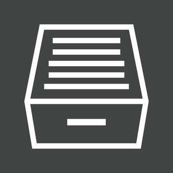 Files Drawer Line Inverted Icon vector