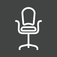 silla de oficina i line icono invertido vector