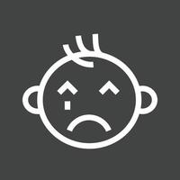 Crying Baby Line Inverted Icon vector