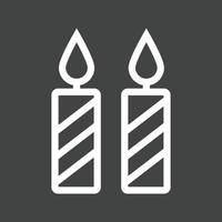 Two Candles Line Inverted Icon vector
